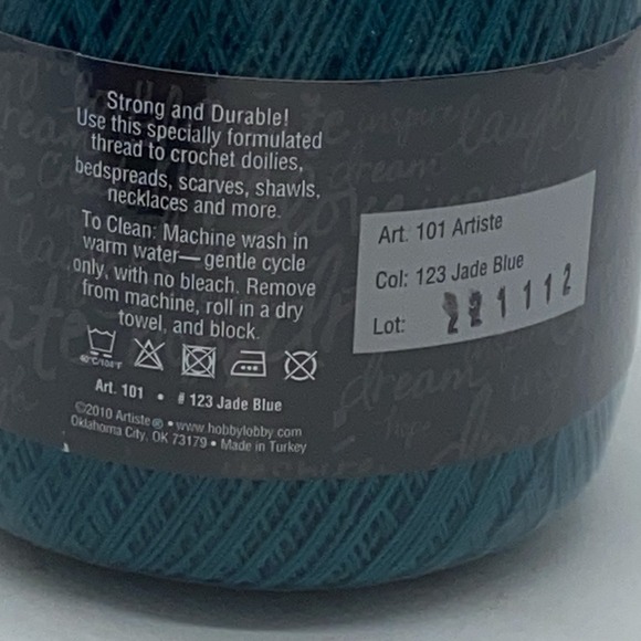 Lot Of 7 Crochet Thread Blue Black Turquoise Teal (Jade Blue) NEW Unopened Set - Picture 5 of 16